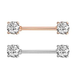 Nipple Piercing ~ Per Pair ~ Zircon Crystals ~ Round